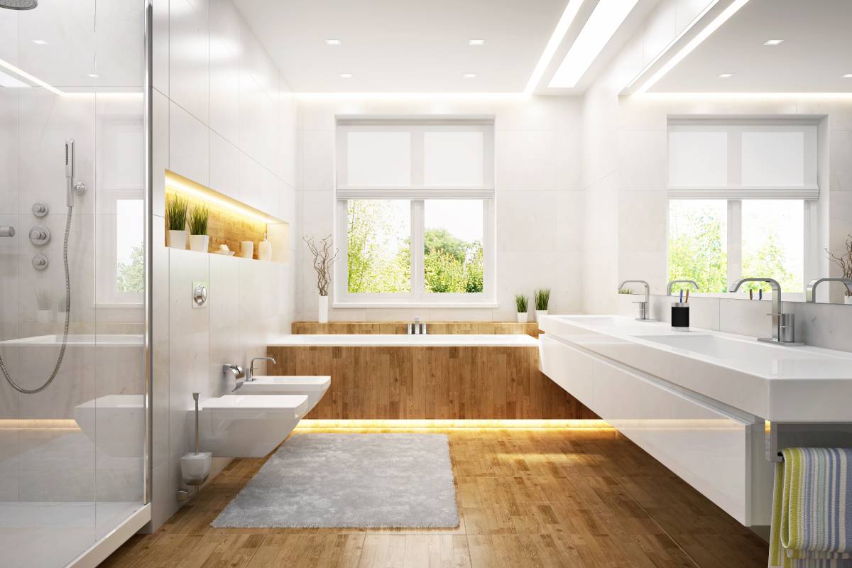 Modern bathroom featuring bathroom shades near Helena, MT